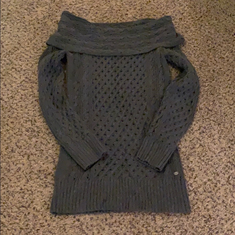 Off the Shoulder Knit Long Pullover Sweater